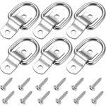 6 Pack D Ring Tie Down Anchor Points With 2.2" X 0.8" Mounting Bracket
