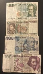 Set Of 4 Banknotes Italy 🇮🇹