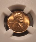 1933 Lincoln Wheat Cent 1c Red Bu++ Choice Low Mintage..w/ungraded Coin Slab