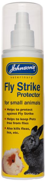JOHNSONS FLY STRIKE PROTECTOR SPRAY 150ML FOR SMALL ANIMALS KILLS FLEAS LICE ETC