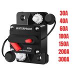 30A-300A Manual Reset Circuit Breaker 12V-48V DC Waterproof Fuse Car Boat Audio