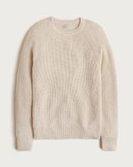 J. Crew Heritage Cotton Ribbed Sweater CG326 Hthr Natural Medium