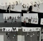 925 Sterling Silver 6 Pcs Earring Set - Y2K Gothic Cartilage Helix Jewelry