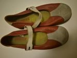 WOMENS CAMPER LEATHER RED SLIP ON EUR38