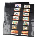 20X Double Sided-Stamp Album Stock Pages-Sheets with 9 Binder Holes 7 Strips UK