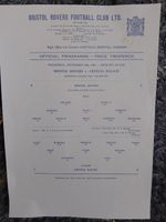 Bristol Rovers v Crystal Palace  RARE League Cup 2nd Rd 25.9.1963 -Reprint