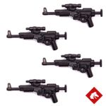 Star Wars Black Custom A295  Rebel Trooper Minifigure Blaster Rfle Weapon x 4
