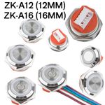 3V-24V Ultra-Thin Push Button Switch Momentary Metal Switches IP68 Waterproof