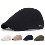  Men Flat Cap Washed Newsboy Gatsby Retro Denim Beret Driving Hat Outdoor Casual