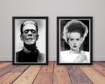Set of 2 Vintage Frankenstein and The Bride Framed A3 Poster Prints Wall Art