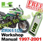 Kawasaki ZRX1100 Workshop Service Manual 1997 to 2001 - USB Key - FREE Post
