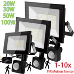LED Flood Light Outdoor Garden Lamps Spotlights 100W 50W 30W 20W Motion Sensor