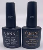 CANNI Rubber Base & Top Coat Gel Nail Polish Soak-Off UV LED UK Top Quality - UK