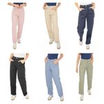 Womens M&S Straight Leg Trousers Stretch Cotton Rich Relaxed Utility Casual