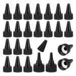 28/410 Twist Top Caps, 60Pcs Plastic Squeeze Bottle Replacement Caps, Black