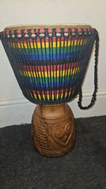 13-Inch Authentic Professional Djembe Drum with Cowhide Head