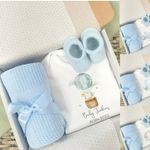 Personalised New Baby Boy Gift Hamper Set [Hello World I'm | Born in 2025]
