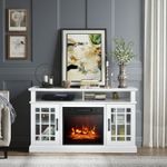 2000W Electric Fireplace Insert Fireplace TV Stand for TVs up to 55 Inches White