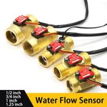 1/2"3/4"1"Brass Hall Water Flow Sensor for Monitor Water Flow The Machine/Heater