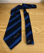 Rangers FC Navy Blue Striped Football Club Tie Rangers Collection Woven Crest