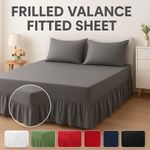 Luxury Frilled Fitted Bed Valance Sheet Deep Fit Bed Sheet Soft Fabric All Sizes