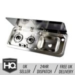 Lavanda Campervan Two Burner Gas Hob Combination Unit LD851 RIGHT HAND SIDE SINK