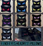 2 PCS SUEDE FEND! EYES HEADREST PILLOWS Comfy Luxury Neck Support (7 Styles)