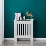 Radiator CoverModern Cabinet Shelf MDF Slat Grill Furniture White More Size