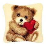 Bear & Love Latch Hook Kits Cushion Cover Rug Waking Kits DIY for Kids Adult XS