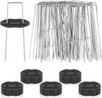 50 Weed Membrane Pegs with Washers 150mm / 6" Heavy Duty Galvanised Steel