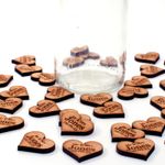 Personalised Wedding Favours Rustic Wooden Love Heart Decorations Table Confetti