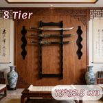 Sword Display Storage Rack 8-Tier Wall Mounted Katana Samurai Sword Rack Frame