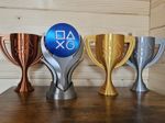 Full Set of 6” PlayStation Trophies – Platinum, Gold, Silver, Bronze PSN trophy 