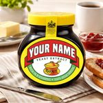 Personalised Marmite Jar Label Sticker Birthday Christmas Gift Party Favor Dad