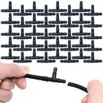 20-100PCS Drip Irrigation Tee Connectors 1/4in Hose Pipe Garden Fittings