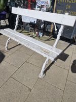 Victorian Cast Iron Faux Bois Garden Train Station Bench Seat