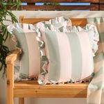 OHS Stripe Garden Cushion Covers 2 Pack Water Resistant Outdoor Indoor