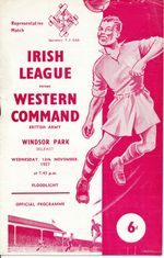 IRISH LEAGUE v Western Command (British Army) 1957 - BOBBY CHARLTON played!