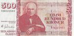 Iceland 500 Kronur Banknote Jon Sigurdsson Valid Currency Circulated 2001
