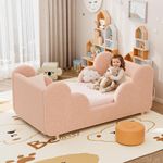 Begonia.K Toddler Bed, Soft As A Cloud Toddler Floor Bed Frame Cot Beds 140x70cm