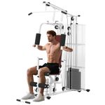 HOMCOM Multifunction Home Gym Weight Training Station Machine White