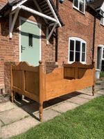 Original Antique French Pine Sleigh Bed / day bed - including pitch pine slats