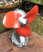 Vintage G.E.C 8" bullet desk fan working Art Deco style wall mount 1950/60's