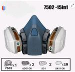 15 in 1 7502 3M Half Face Respirator for Paint Dust Gas Industrial Work