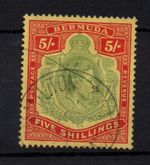 Bermuda KGVI 1942 5/- dull yellow & green red SG118b fine CDS used WS30136
