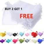 25 & 50 Organza Bags Small Wedding Party Favour Gift Candy Jewellery Pouch Large