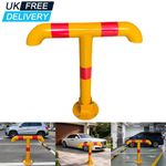 Heavy Duty Lockable T Shaped Parking Barrier Garage Drive Bollard Security + Key