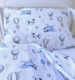 Hot Air Balloon COT BED  BEDDING SET DUVET COVER , PILLOWCASE, sky adventure