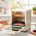 Mini Oven 15L 3-Tier Electric Oven Grill 70-250℃ Temp 60 Min Timer 750W White
