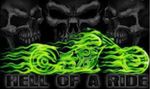 Flagseller UK Skull rider - hell of a ride flag - 5ft x 3ft High Quality